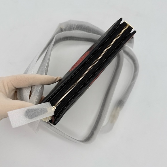 Coach Slim Crossbody Bag With Floral Print Black Red - Picture 6 of 15